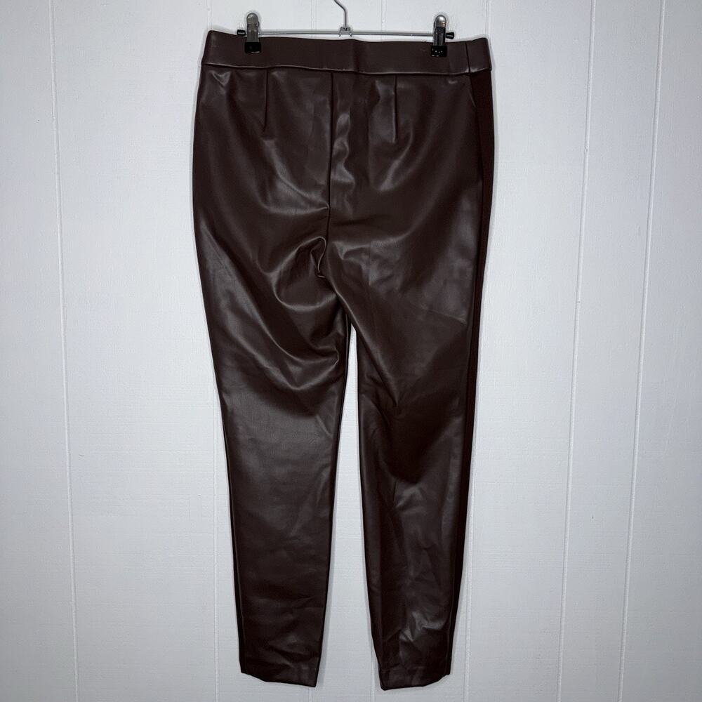 Talbots Women’s Portland Faux Leather Leggings Brown Size 10 NWT - Picture 3 of 7
